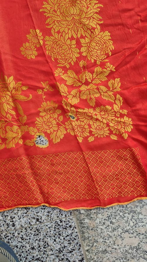 生活用品家居布艺床单被褥 丝织绸缎被套被面一个吉祥图红色案中国杭州 有孔